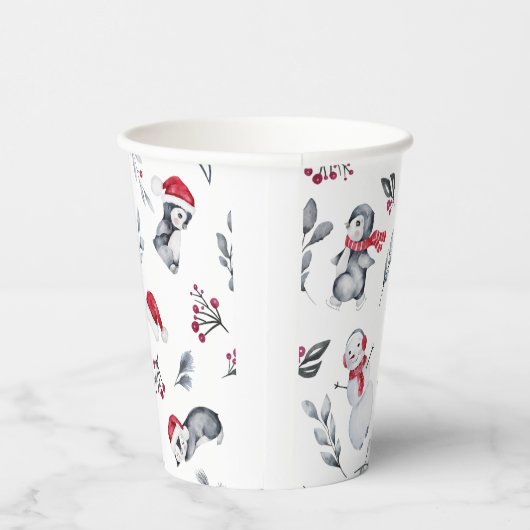 Kerst Schattigee feestelijke vakantie seizoen Wate Papieren Bekers (Rechts)