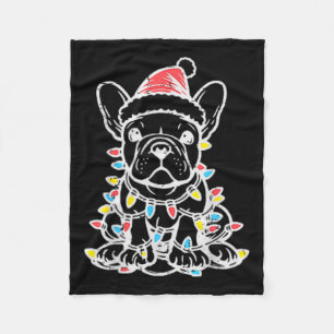 Kerst Schattigee hond Franse Bulldog Xmas Frenchie Fleece Deken