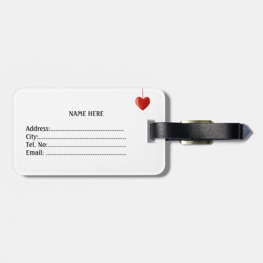 Kerst Schattigee Polar Beer op lichtblauw Bagagelabel (Achterkant horizontaal)