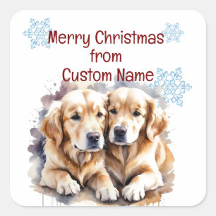 Kerst Schattigee Puppy Dogs Aanpassen Vierkante Sticker