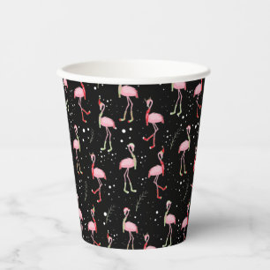Kerst Schattigee Roze Flamingo patroon Papieren Ko Bekers