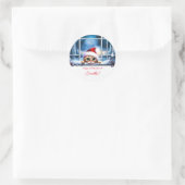 Kerst Schattigeste Prettige feestdagen Cat Ronde Sticker (Tas)