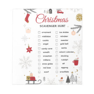 Kerst Schatzoeken Checklist Kunst Notitieblok