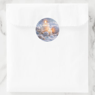 Kerst Schelpen Zeester Strand Kust Oceaan Ronde Sticker