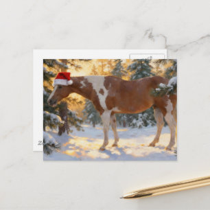 Kerst Schilder Paard Merrie Winter Bos Briefkaart