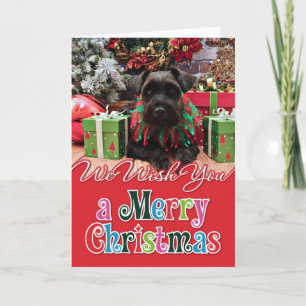 Kerst - Schnauzer Mix - Bentley Feestdagen Kaart