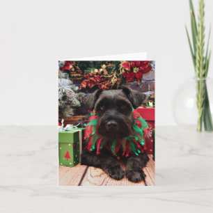 Kerst - Schnauzer Mix - Bentley Feestdagen Kaart