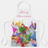 Kerst Schort met Happy Gnomes Party (Voorkant)