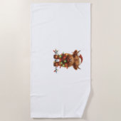 Kerst Schotse Highland Koe Classic T-shirt Strandlaken (Voorkant)