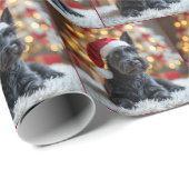 Kerst Schotse Terriër op bont Cadeaupapier (Rol Hoek)