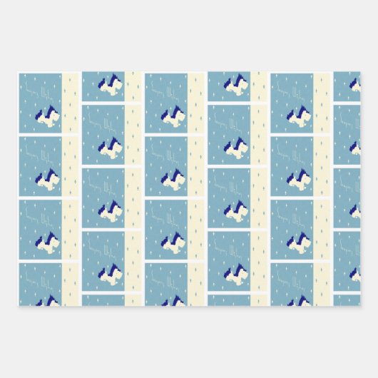 Kerst  Scottie Dogs Pattern Inpakpapier Vel (Voorkant)