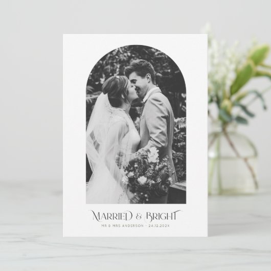 Kerst script boog vakantie bruiloft aankondiging (Staand voorkant)