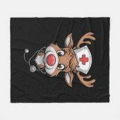 Kerst scrub top rendier rubber handschoenen verple fleece deken (Voorkant (Horizontaal))