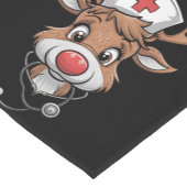 Kerst scrub top rendier rubber handschoenen verple korte tafelloper (Hoek)