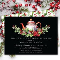 Kerst Seizoen Bruids Thee Party Uitnodiging