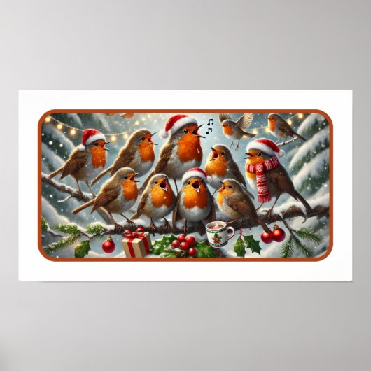 Kerst Serenade van Amerikaanse Robins Poster (Voorkant)