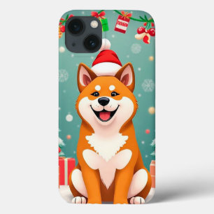 Kerst Shiba Inu hond iPhone 13 Hoesje