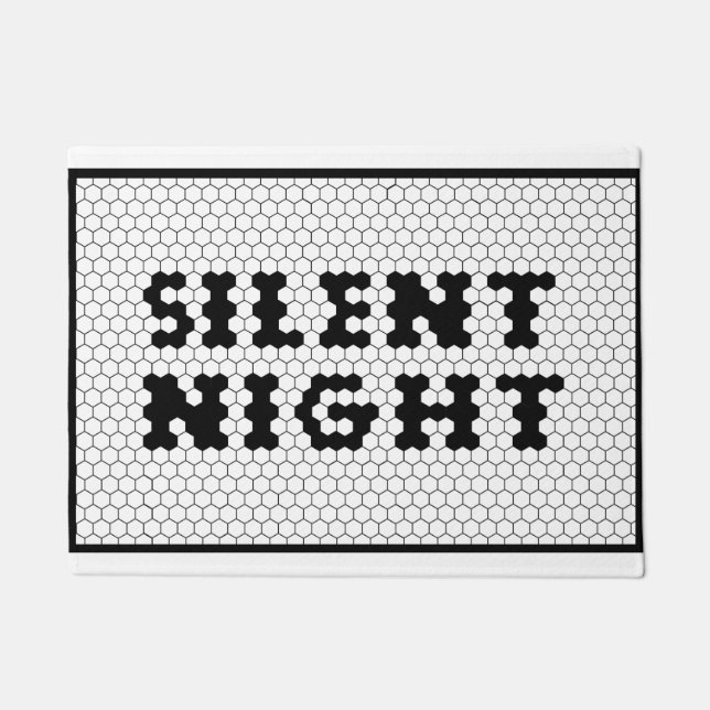 Kerst Silent Night Tegel Design Boerderij Deurmat (Voorkant)