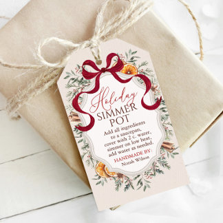 Kerst Simmer Pot Kerstmis Cadeaulabel