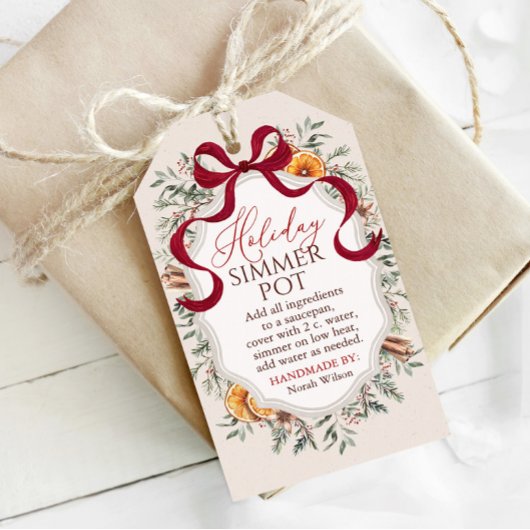 Kerst Simmer Pot Kerstmis Cadeaulabel