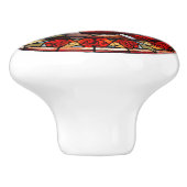 Kerst Sinterklaas Glas in lood Design Rozen Keramische Knop (Zijkant)