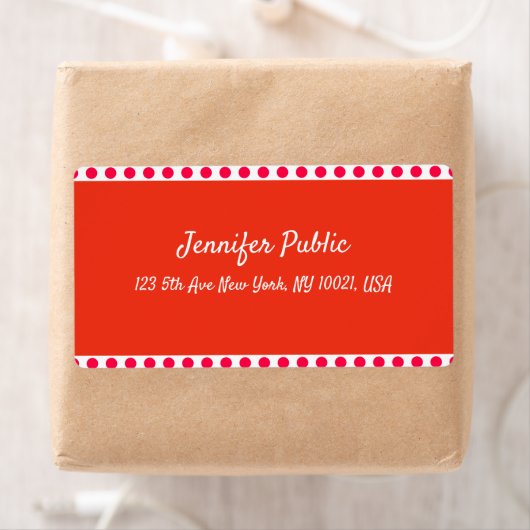 Kerst Sjabloon Handgeschreven Rood Wit Verzending Etiket (Insitu)