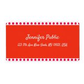 Kerst Sjabloon Handgeschreven Rood Wit Verzending Etiket (Voorkant)