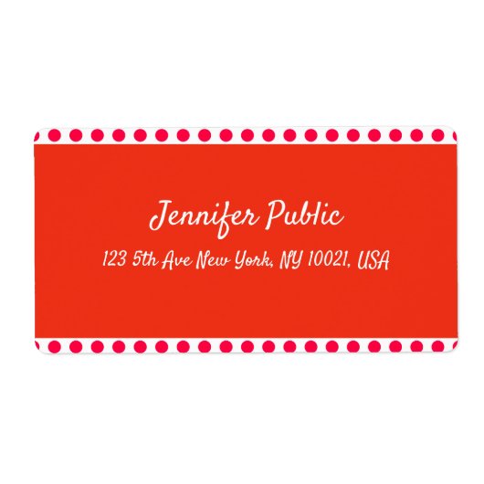 Kerst Sjabloon Handgeschreven Rood Wit Verzending Etiket (Voorkant)