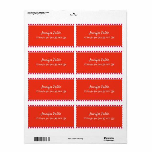 Kerst Sjabloon Handgeschreven Rood Wit Verzending Etiket (Full Sheet)