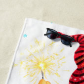 Kerst Skater Gnomen met Gift Beach Handdoek (In situ)