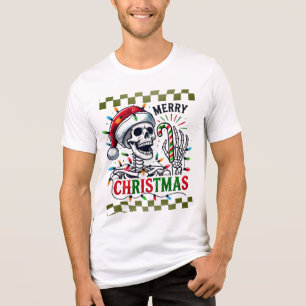 Kerst skelet en snoep Cane Tri-Blend Shirt