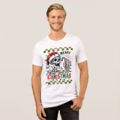 Kerst skelet en snoep Cane Tri-Blend Shirt (Voorkant volledig)