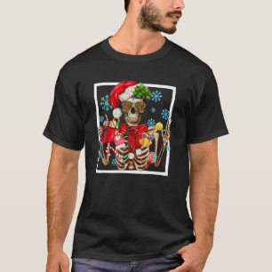 Kerst Skelet Grappig lachende schedel Drink Co T-shirt