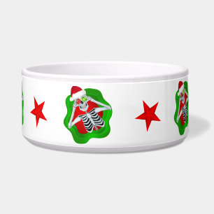 Kerst Skelet Ornamenten Red Green Stars Voerbakje