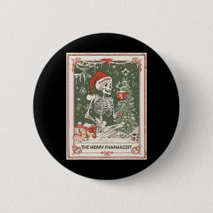 Kerst Skeleton Tarot Kaart De vrolijke apotheker Ronde Button 5,7 Cm