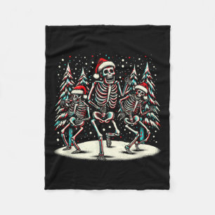 Kerst Skeletons - Halloween Kostuum Fleece Deken