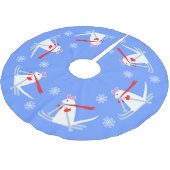 Kerst Ski Chalet Witte Muizen Skiërs Kerstboom Rok (Gekanteld)