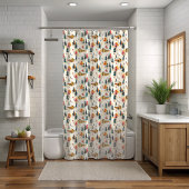 Kerst Ski Lodge Douchegordijn