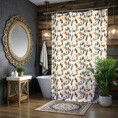 Kerst Ski Lodge Douchegordijn