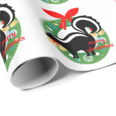 kerst skunk cadeaupapier (Rol Hoek)
