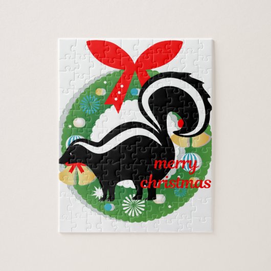 kerst skunk legpuzzel (Verticaal)
