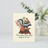 Kerst Skunk Pun: Jingle ruikt Briefkaart (Staand voorkant)