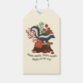 Kerst Skunk Pun: Jingle ruikt Cadeaulabel (Voorkant)