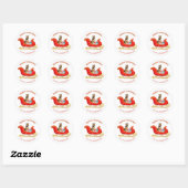 Kerst slee Airedale Terrier hond Ronde Sticker (Vel)