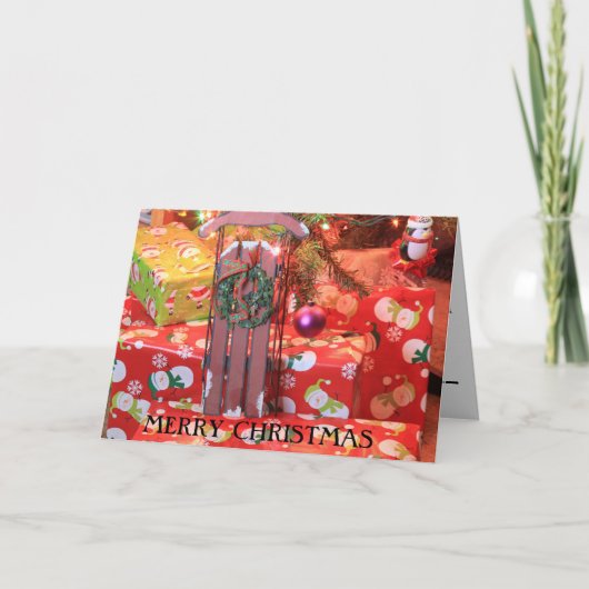 Kerst slee dichtbij kaart (Voorkant)