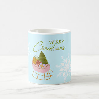 Kerst slee met cadeaus, boom Vakantie Cadeau Koffiemok