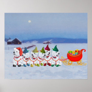 Kerst slee poster