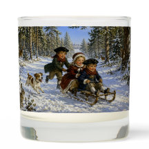Kerst slee-rit door het bos