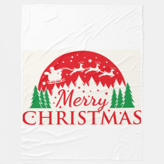 Kerst slee rood & groen vakantie typogr fleece deken