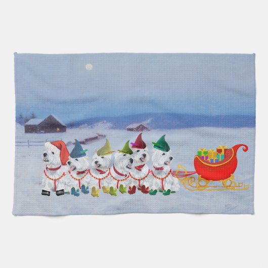 Kerst slee theedoek (Horizontaal)